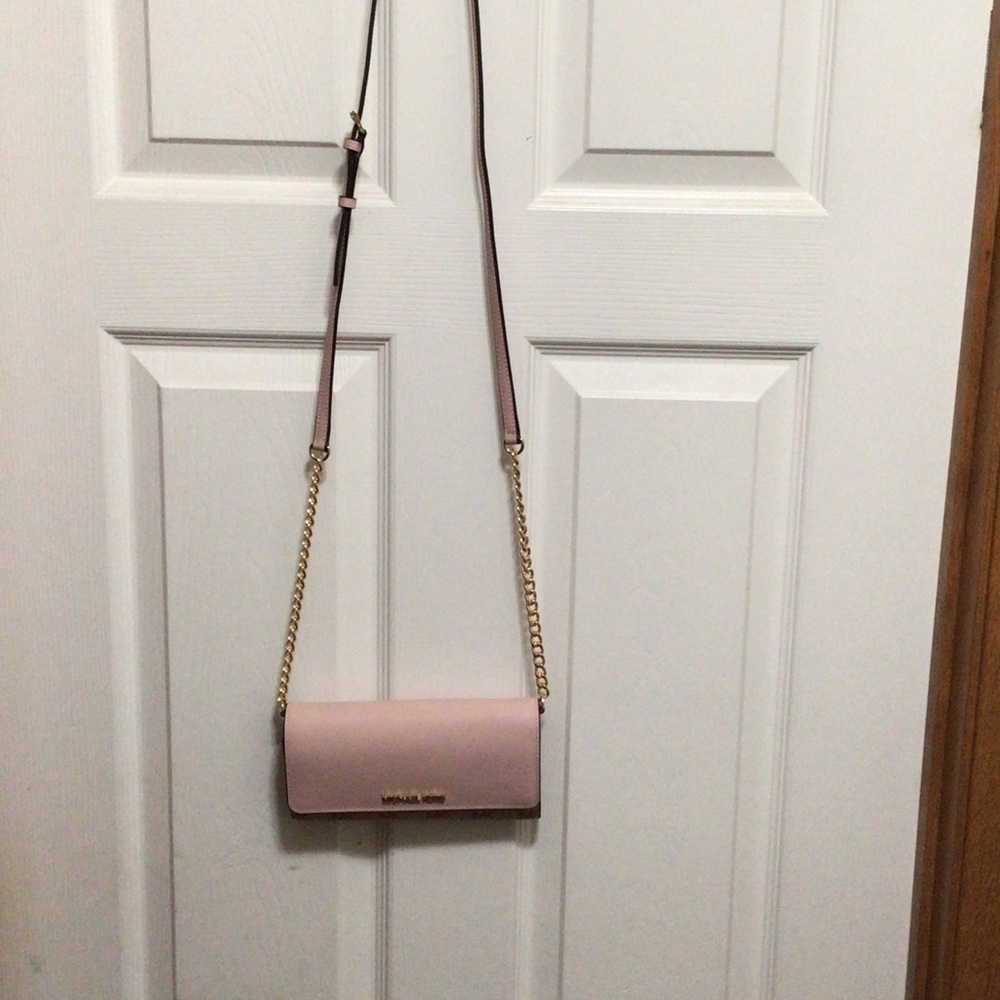 Michael Kors Pink Crossbody Bag with Gold Chain